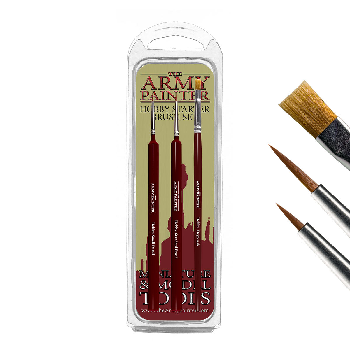 The Army Painter Hobby: 3pcs Basecoating - Hobby Brush Set with Synthetic  Taklon Hair - Base Colouring Paint Brush for Wargames, Fine Detail Paint