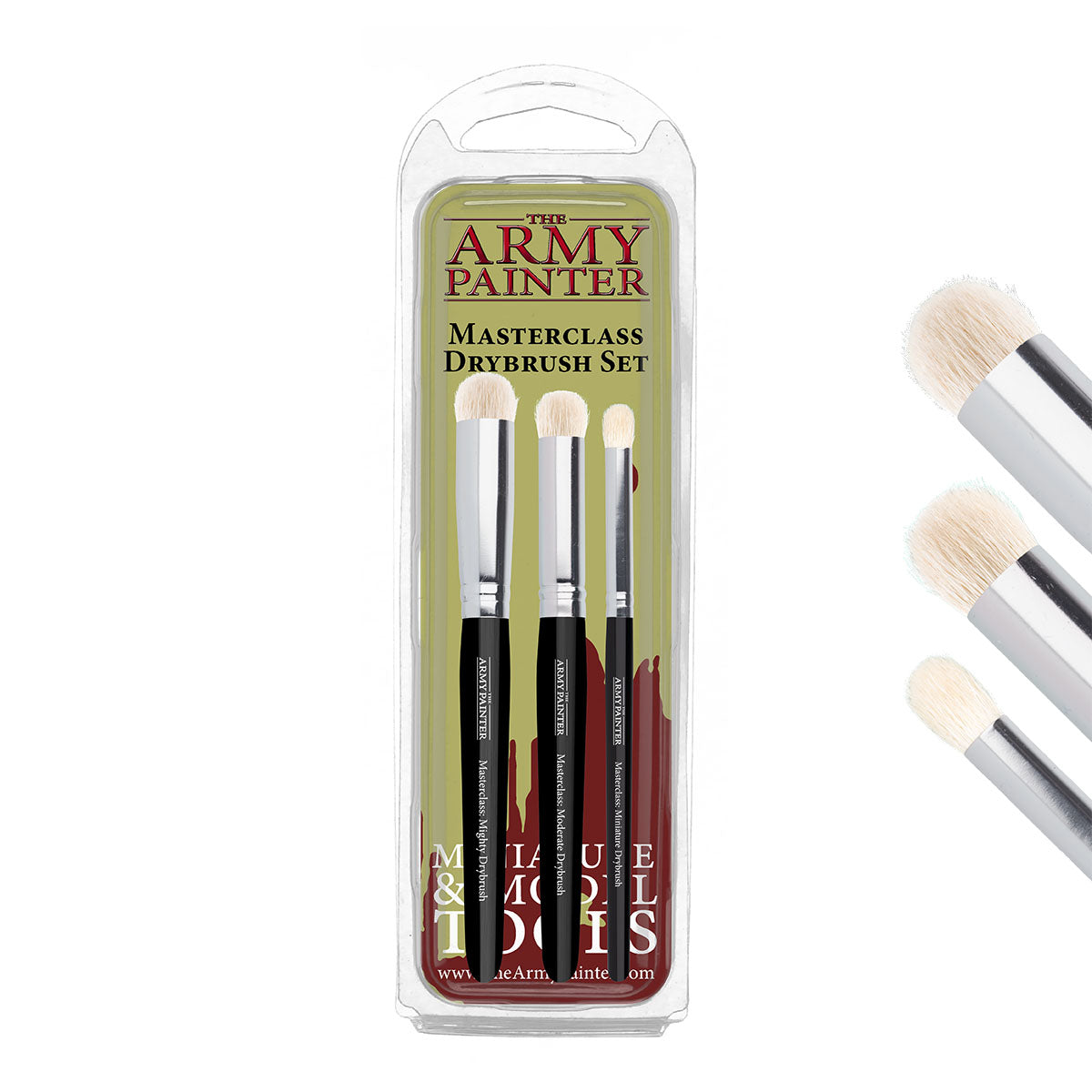 Masterclass Drybrush Set - 3 special-designed brushes - The Army
