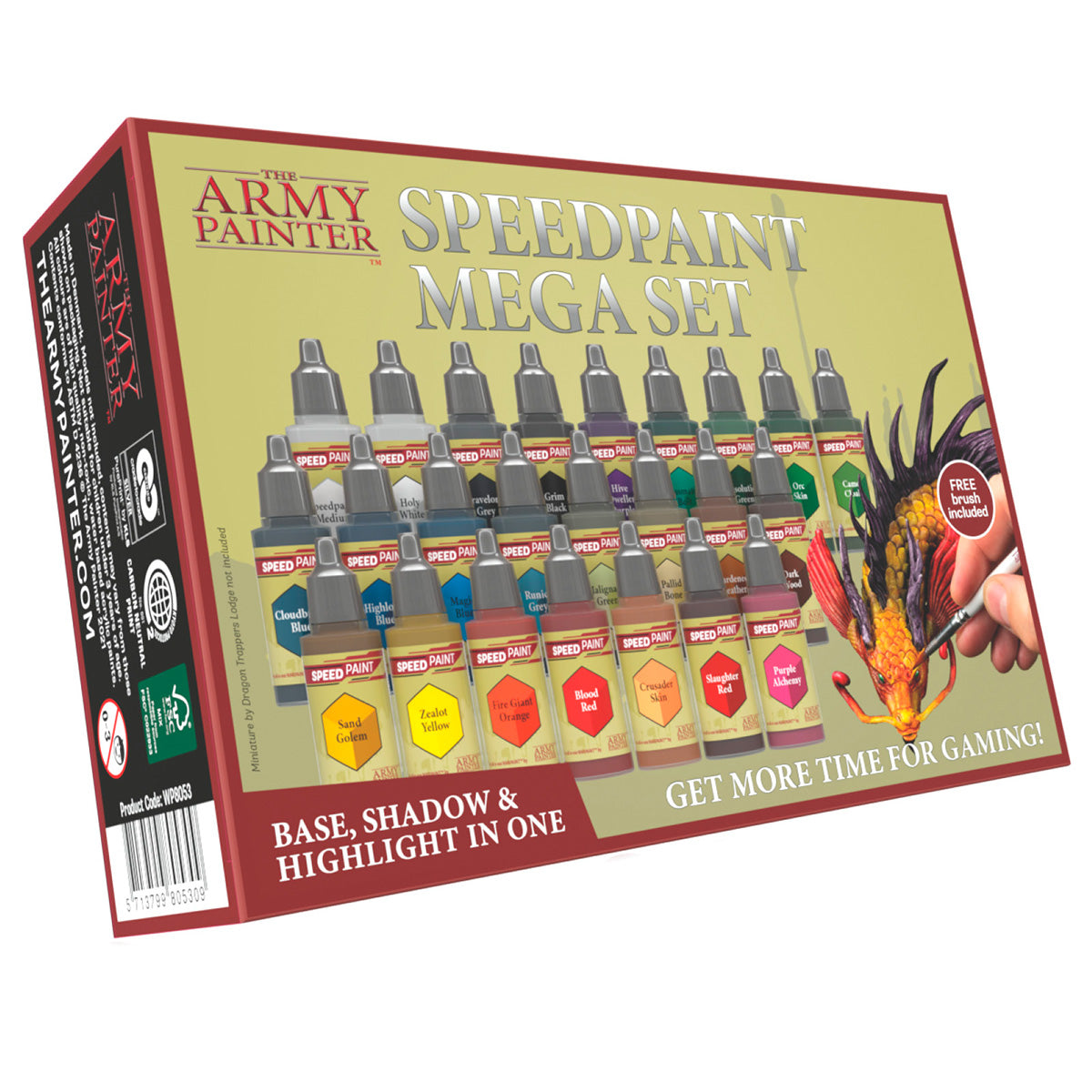 The Army Painter Speedpaint Mega Set 2.0+ - 50x18ml Speedpaint Set with 42  Colors, 3 Metallics, Medium, Mixing Balls, Brush, Guide