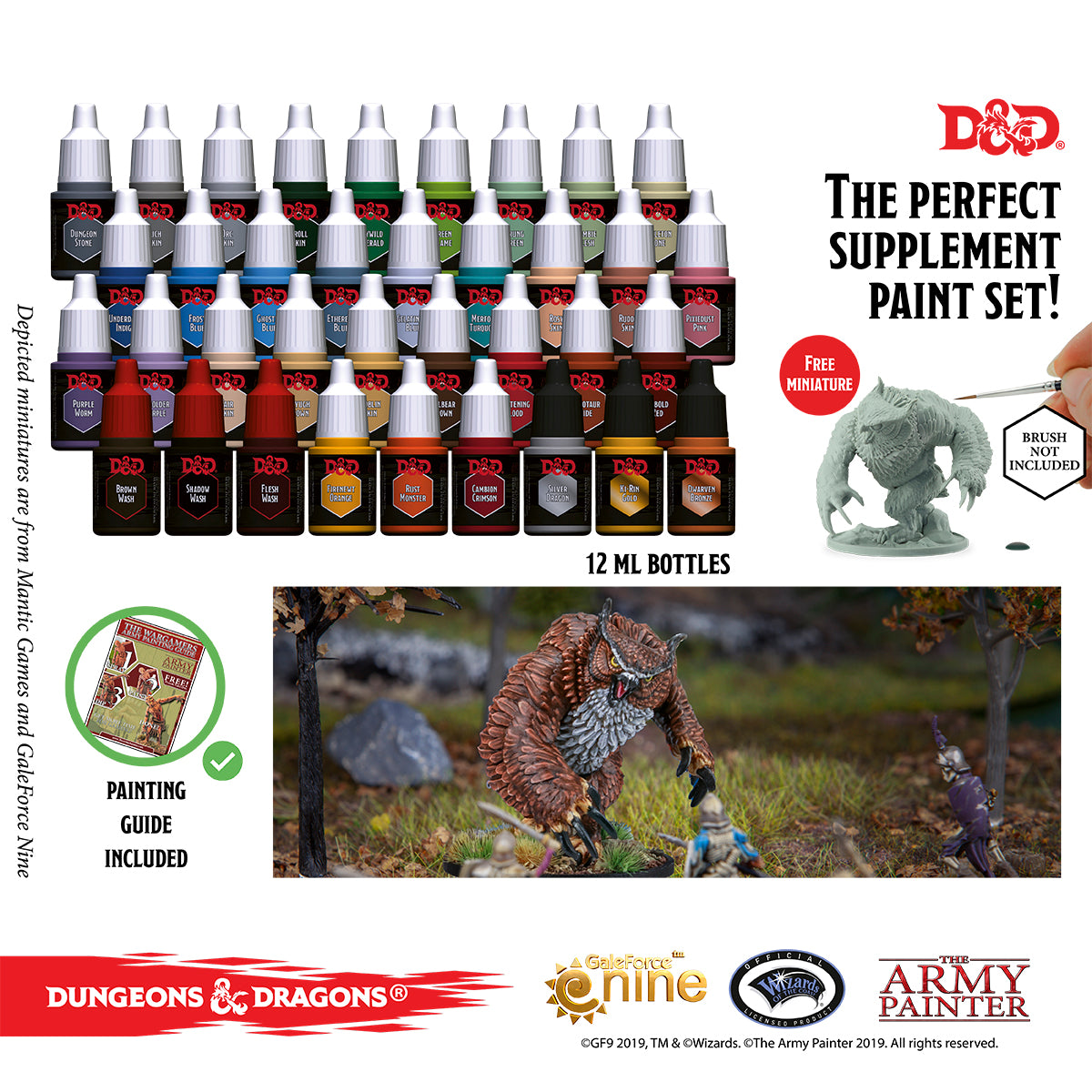 D&D Monsters Paint Set with a FREE Owlbear - The Army Painter