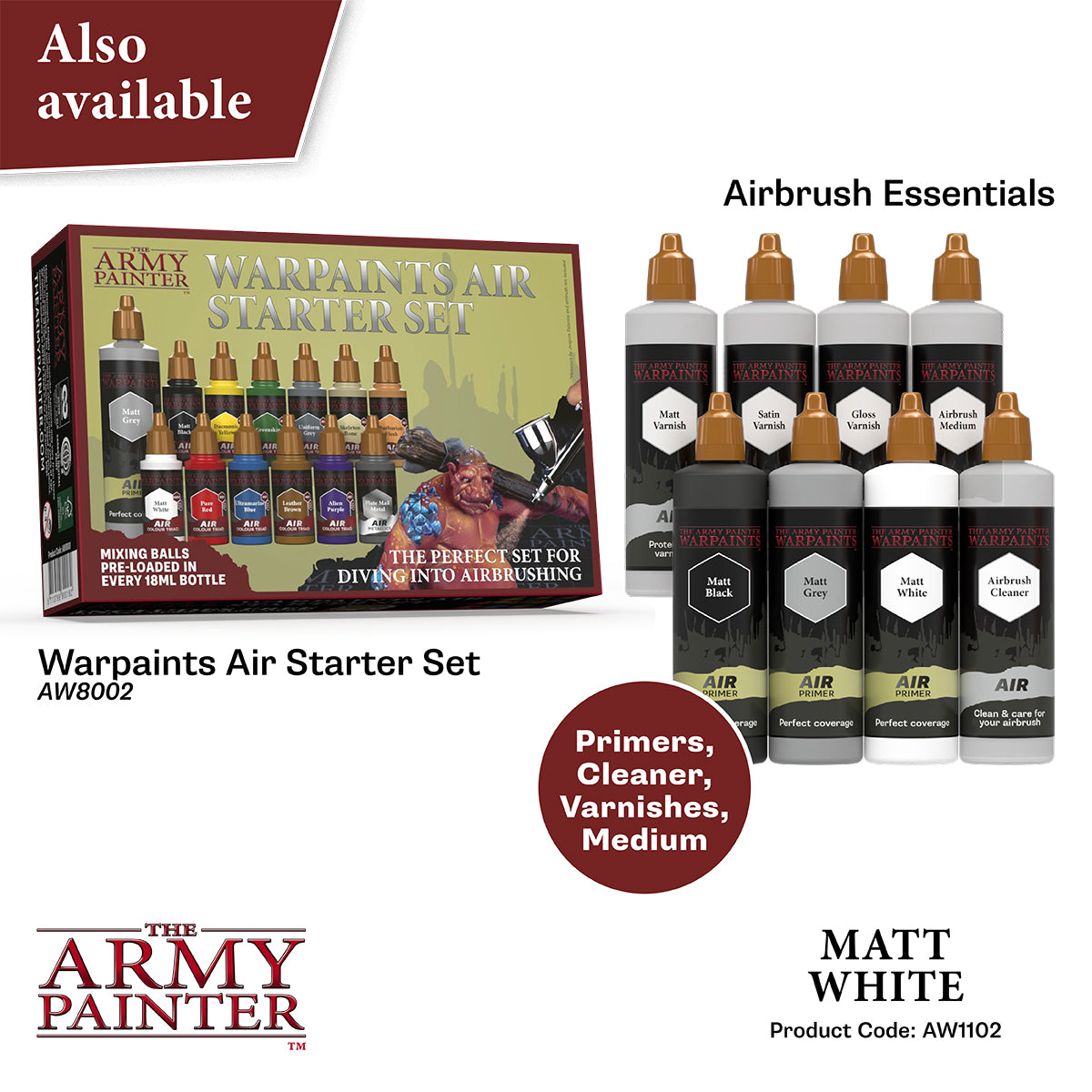 Warpaints Air: Matt White Primer, 100 ml