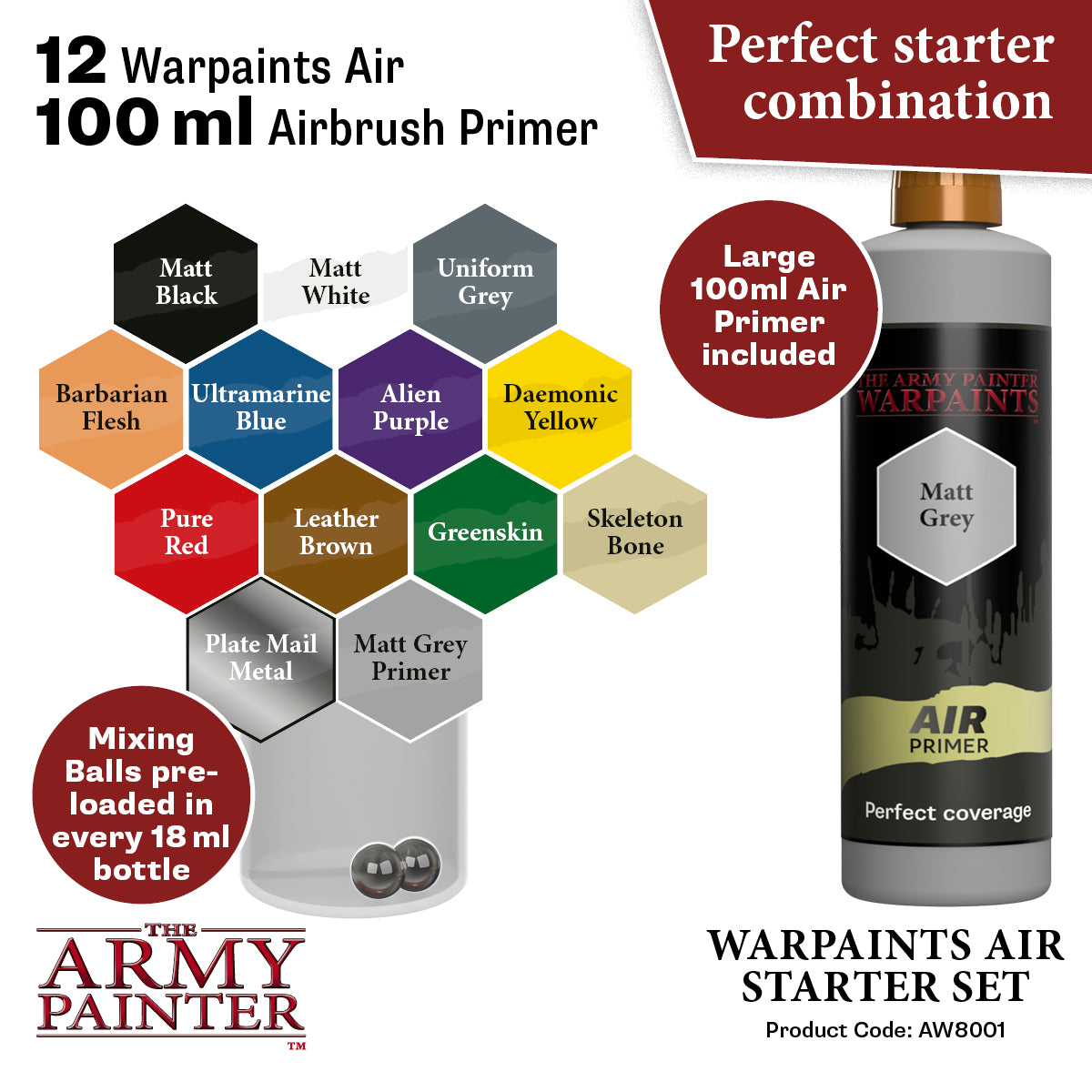 Warpaints Air: Matt Grey Primer, 100 ml