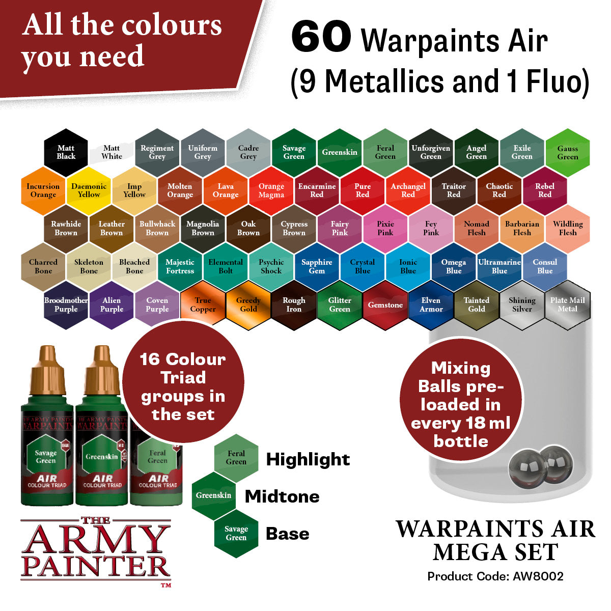 Air Grey Primer 100 ml, Warpaints Air de la gamme army painter