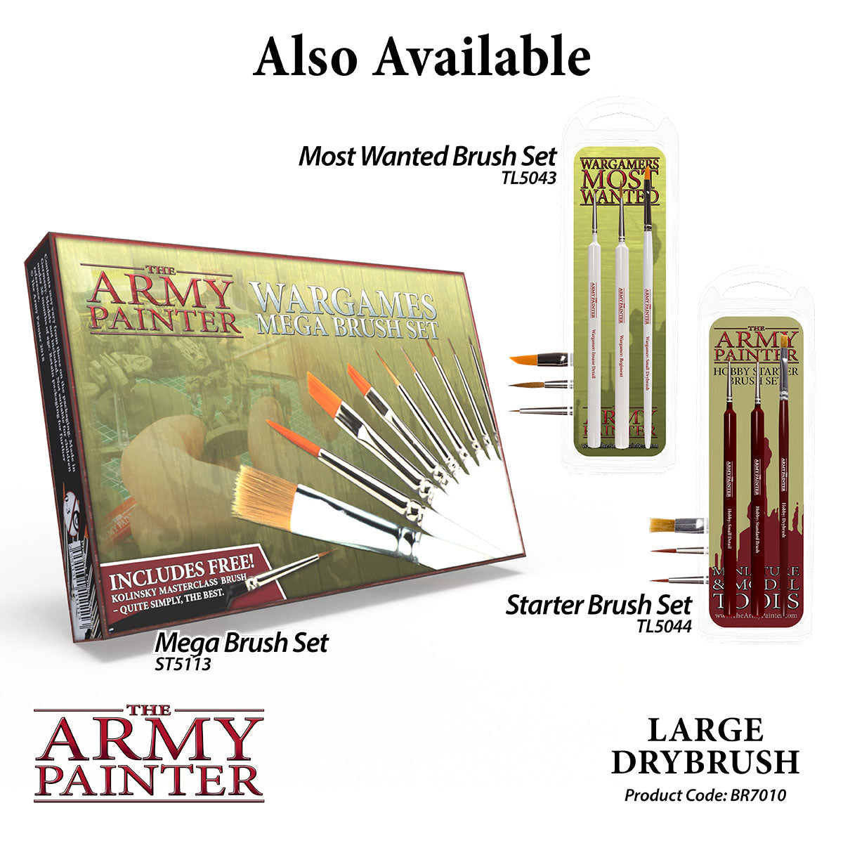 Brushes: Army Painter - Wargamer Brush: Large Drybrush - Tower of