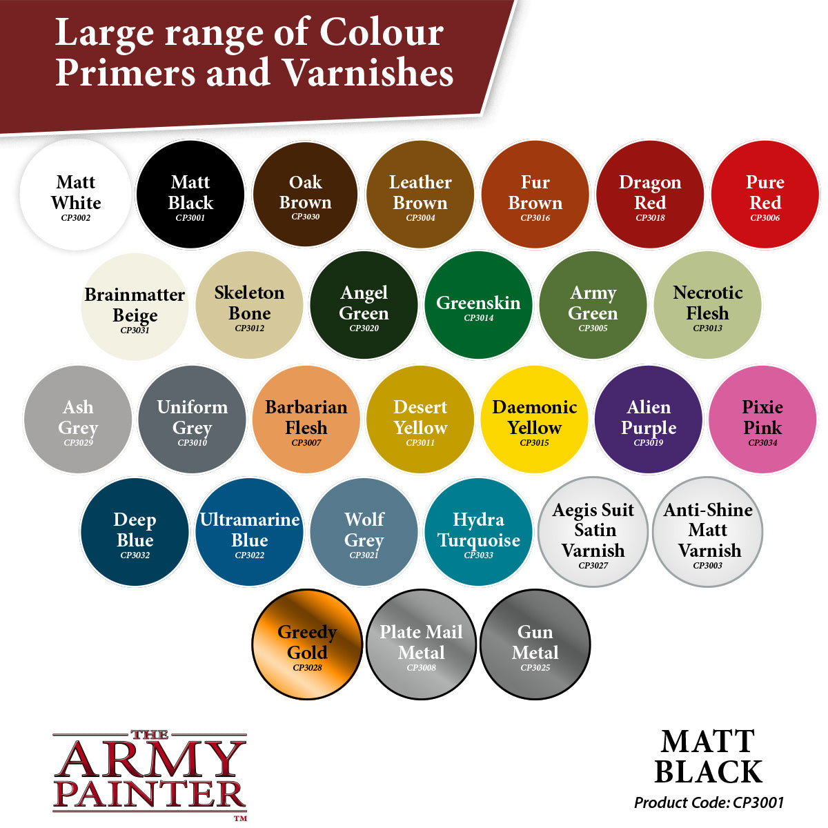 Army Painter Spray Paint Color Primer Matt Black – The Haunted