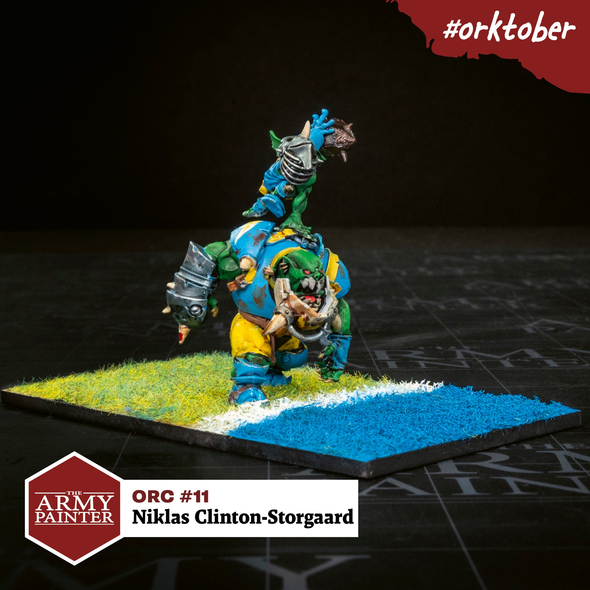 As a rookie painter, this is my fourth mini ever painted. I am a bit of a sports fanatic, so a Blood Bowl orc was the way to go. The mini is my attempt to paint my favourite football team, the L.A. Chargers. Bolt up!