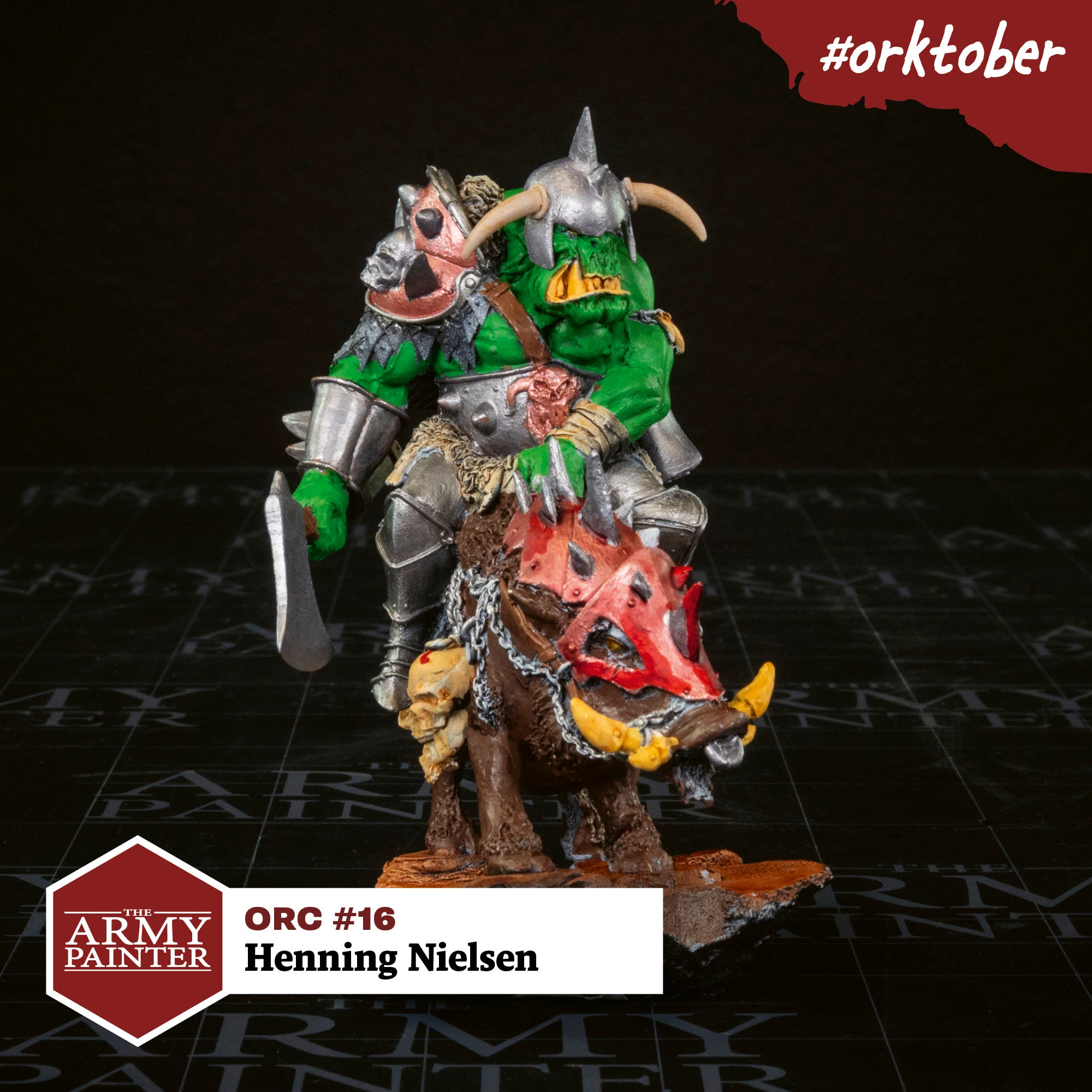 As a less experienced painter surrounded by AMAZING painters with GALACTIC ambitions here at The Army Painter, I chose an (for me) ambitious mini with the Orc on a boar from Black Sun Miniatures. Using a combination of our Speedpaints along with our Speedpaint Markers allowed me to realise the original vision I had, including adding the drama I saw possible along the way. I LOVED it and have bought the exact same Orc again to start over, but in a different direction to celebrate Orktober properly.