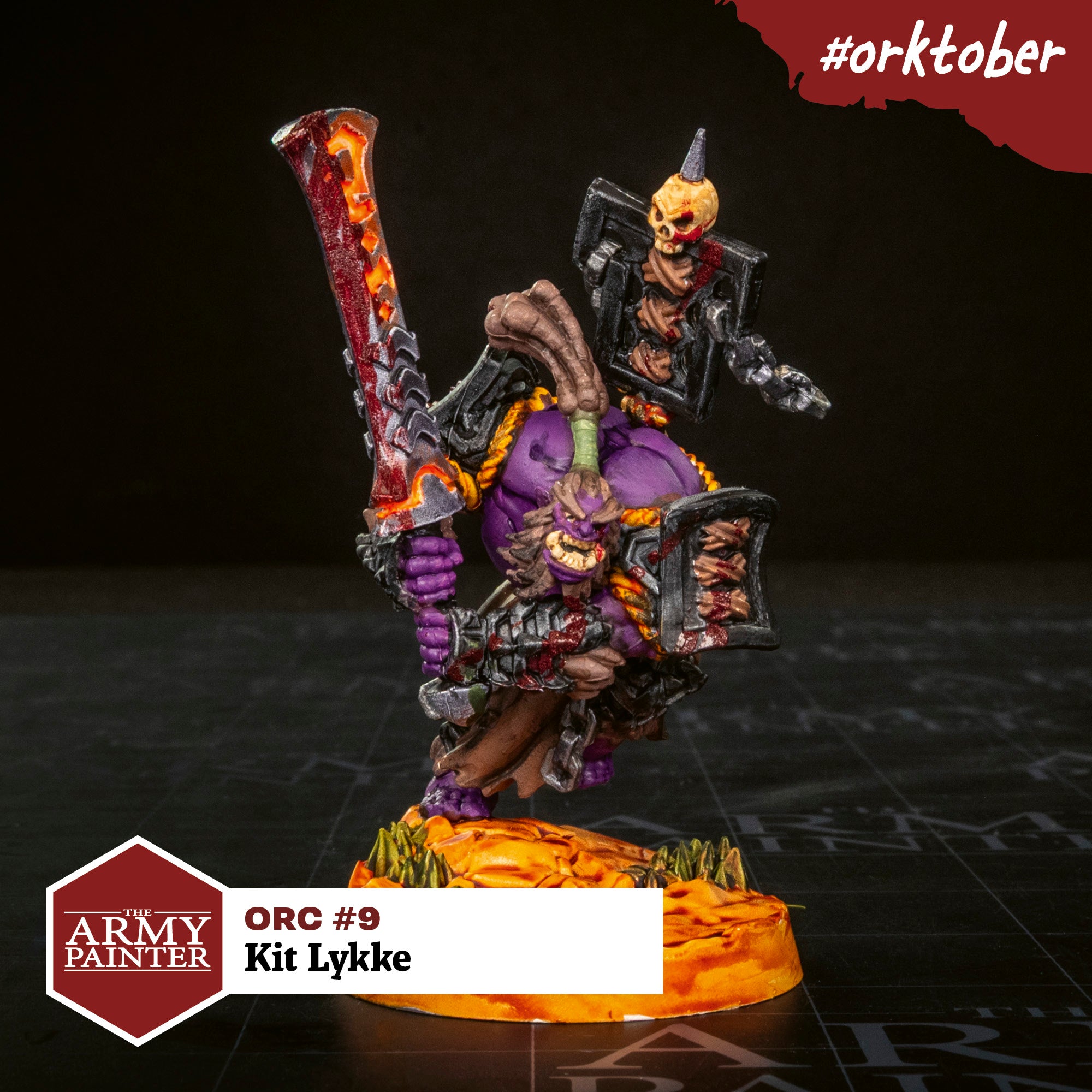 This ork is the third mini I’ve ever painted, brought to life with Warpaint Fanatic, SpeedPaint, and Washes. He lost an eye in a duel with a rival ork wielding a live rabbit, and ever since, he’s been purple with rage - WAAAGH!!!