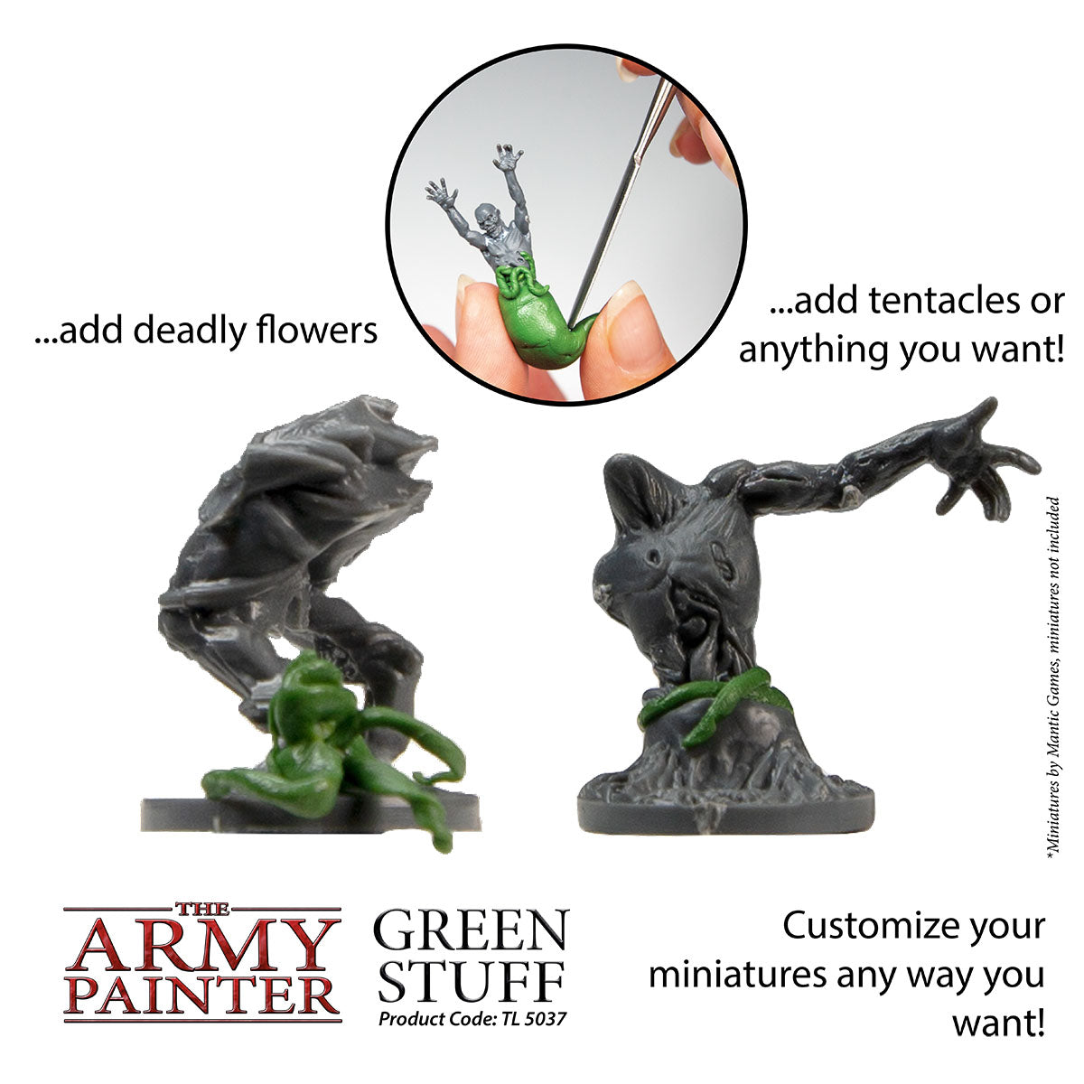 Green Stuff (or Kneadatite). Perfect for mold & sculpting miniatures!