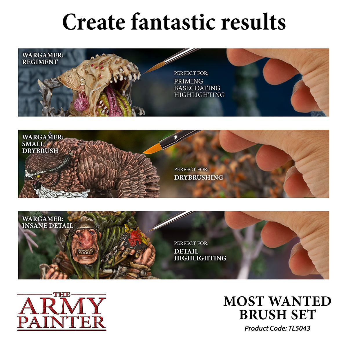Most Wanted Brush Set - 3 quality brushes - The Army Painter