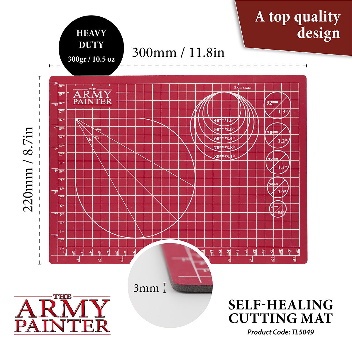 24 x 36 3mm Thick Self Healing Double Sided Durable PVC Cutting Mat